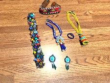 ð¥Early Fred Harvey NAVAJO Graduated Turquoise Fetish Coral Bead Bracelets Chief - Additional view 12
