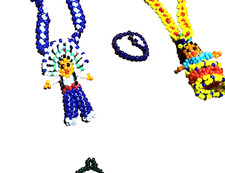 ð¥Early Fred Harvey NAVAJO Graduated Turquoise Fetish Coral Bead Bracelets Chief - Additional view 4