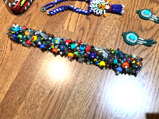 ð¥Early Fred Harvey NAVAJO Graduated Turquoise Fetish Coral Bead Bracelets Chief - Additional view 7