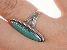 Sz6 Fred Harvey Era Navajo Turquoise/sterling ring JP - Additional view 2