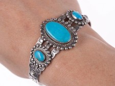 6.375" Vintage Southwestern sterling Fred Harvey era cuff bracelet