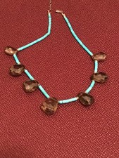 🔥Vintage Fred Harvey-era Native American Turquoise Smoke Topaz Necklace 1950’s - Additional view 3