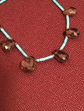 🔥Vintage Fred Harvey-era Native American Turquoise Smoke Topaz Necklace 1950’s - Additional view 5