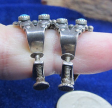 VTG SW FRED HARVEY STYLE SCERW BACK TURQUOISE EARRINGS****SPECIAL PRICE**** - Additional view 3
