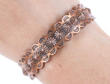 6" Vintage Fred Harvey Era Native American copper cuff bracelet w