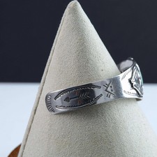 Vintage Fred Harvey Era Bell Trading Post Sterling/Turquoise Cuff bracelet - Additional view 2