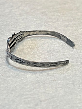 š„Native American 1920s Fred Harvey 925 Silver Kingman Turquoise Bracelet Bird - Additional view 11