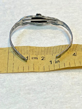 š„Native American 1920s Fred Harvey 925 Silver Kingman Turquoise Bracelet Bird - Additional view 14