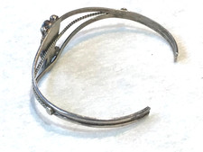 🔥Native American 1950’s Fred Harvey 925 Silver Kingman Turquoise Bracelet Eagle - Additional view 11