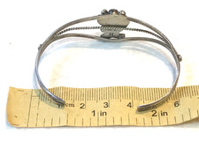 🔥Native American 1950’s Fred Harvey 925 Silver Kingman Turquoise Bracelet Eagle - Additional view 12