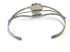 🔥Native American 1950’s Fred Harvey 925 Silver Kingman Turquoise Bracelet Eagle - Additional view 7