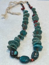 🔥Vintage Fred Harvey-era Native American 20-22” Coral Turquoise Necklace 1950’s - Additional view 5
