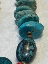 🔥Vintage Fred Harvey-era Native American 20-22” Coral Turquoise Necklace 1950’s - Additional view 8