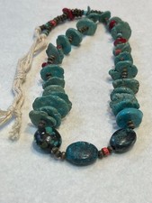 🔥Vintage Fred Harvey-era Native American 20-22” Coral Turquoise Necklace 1950’s - Additional view 10