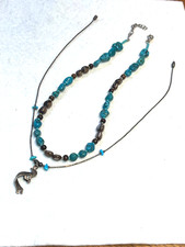 š„Native American 1930s Fred Harvey Heishi Fetish 925 Silver Turquoise Necklaces