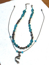 🔥Native American 1930s Fred Harvey Heishi Fetish 925 Silver Turquoise Necklaces - Additional view 9