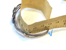 🔥Native American 1950’s Fred Harvey 925 Silver Kingman Turquoise Bracelet Eagle - Additional view 13