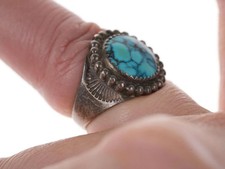 sz5 Fred Harvey Era Sterling/howlite native American ring - Additional view 1