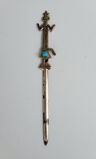 Vintage Navajo Sterling Silver Letter Opener w/ Turquoise Fred Harvey Era Yei