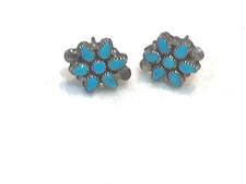 🔥Native American 1900s Fred Harvey 925 Silver Squash Blossom petit needlepoint - Additional view 1