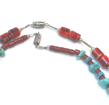š„STUNNING Fred Harvey-era Native American Silver Coral Turquoise Necklaces 1950 - Additional view 4