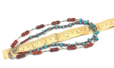 š„STUNNING Fred Harvey-era Native American Silver Coral Turquoise Necklaces 1950 - Additional view 5