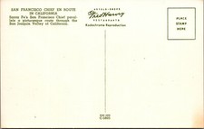 c1950s San Francisco Chief Fred Harvey California San Joaquin postcard A294 - Additional view 1