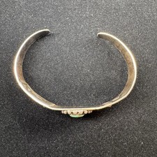 Fred Harvey Era Native American Sterling Silver Cuff Bracelet Green Turquoise - Additional view 3