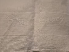 Vintage Fred Harvey Towel White Woven Name Cotton