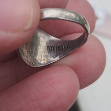 Fred Harvey sterling silver Turquoise Double crossed arrows ring sz 5 - Additional view 4