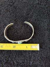 Navajo VTG sterl silver, turquoise, handstamped, cuff bracelet 1940s Fred Harvey - Additional view 2