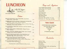 Fred Harvey Menu Union Station Chicago 1957 Old Spinning Wheel Hinsdale Illinois - Additional view 2