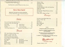 Fred Harvey Menu Union Station Chicago 1957 Old Spinning Wheel Hinsdale Illinois - Additional view 3