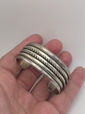 VINTAGE FRED HARVEY NATIVE AMERICAN STERLING SILVER BRACELET - Additional view 14