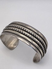 VINTAGE FRED HARVEY NATIVE AMERICAN STERLING SILVER BRACELET - Additional view 9