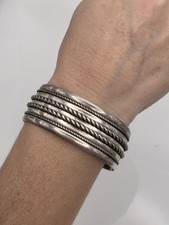 VINTAGE FRED HARVEY NATIVE AMERICAN STERLING SILVER BRACELET