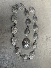 Rare Vintage Signed Sterling Silver 41” Concho Belt Fred Harvey Era Stamp Work - Additional view 2