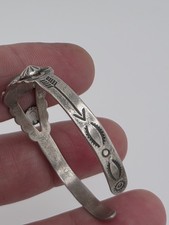 VINTAGE FRED HARVEY BELL TRADING POST TURQUOISE CUFF BRACELET STERLING SILVER... - Additional view 1