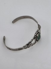 VINTAGE FRED HARVEY BELL TRADING POST TURQUOISE CUFF BRACELET STERLING SILVER... - Additional view 2