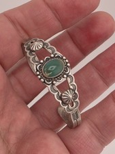 VINTAGE FRED HARVEY BELL TRADING POST TURQUOISE CUFF BRACELET STERLING SILVER... - Additional view 12