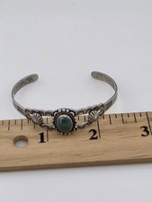 VINTAGE FRED HARVEY BELL TRADING POST TURQUOISE CUFF BRACELET STERLING SILVER... - Additional view 6