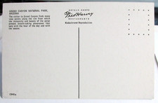 Vtg FRED HARVEY GRAND CANYON Nation Park Arizona Az. Postcard, Unposted C840a A - Additional view 1