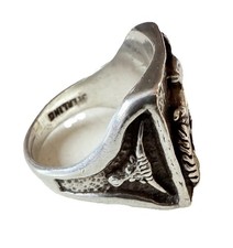 Vintage Fred Harvey Era Sterling Silver Bucking Bronco/Longhorn Ring-Size 7.5 - Additional view 4