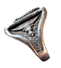 Vintage Fred Harvey Era Sterling Silver Bucking Bronco/Longhorn Ring-Size 7.5 - Additional view 9