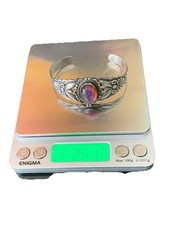 Fred Harvey Era Native American Dragon's Breath Opal Sterling Silver Bracelet - Additional view 8