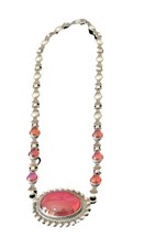 Fred Harvey Era Native American Dragon's Breath Opal Sterling Silver Necklace - Additional view 1