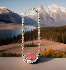 Fred Harvey Era Native American Dragon's Breath Opal Sterling Silver Necklace - Additional view 10