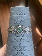 Rare Vintage Lot Of 2 Navajo Fred Harvey Era Sterling Silver Turquoise Bracelet - Additional view 11