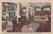 Postcard Fred Harvey Interior Fred Harvey Indian Bldg Albuquerque NM