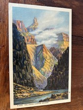 Painting of Foot of Bright Angel Trail The Grand Canyon Fred Harvey Postcard